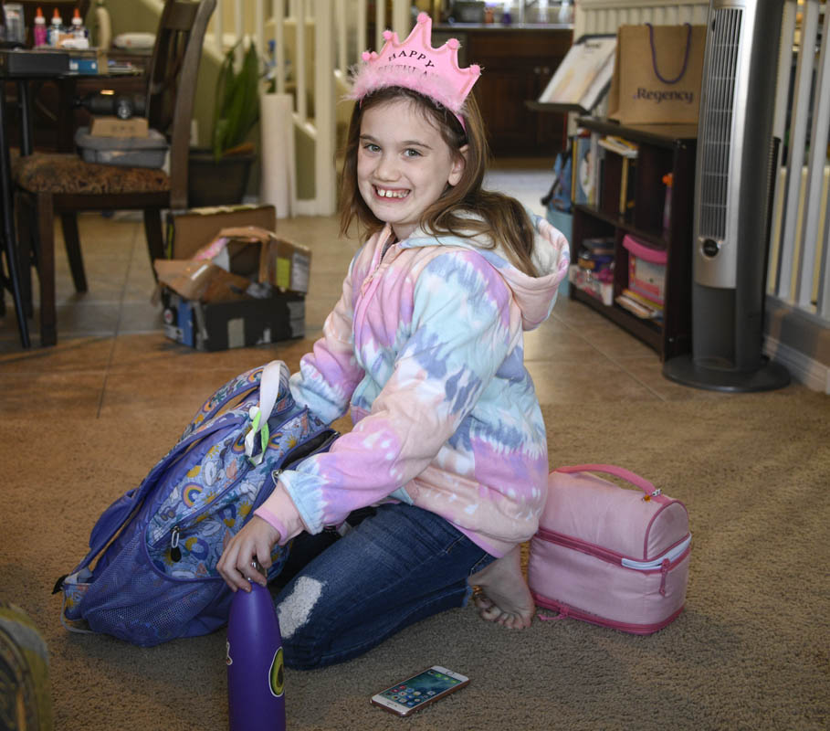 mandy 10 birthday off to school